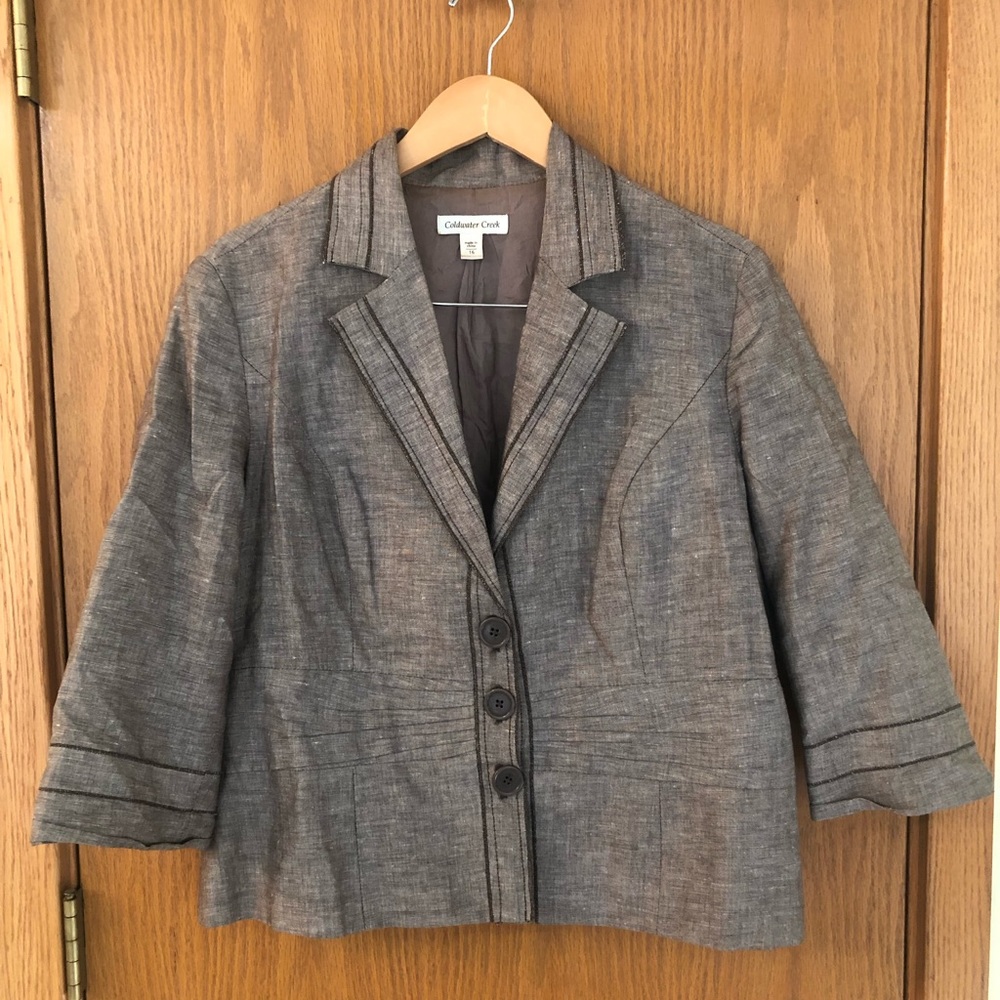 Coldwater Creek Brown 3/4 Sleeve Jacket